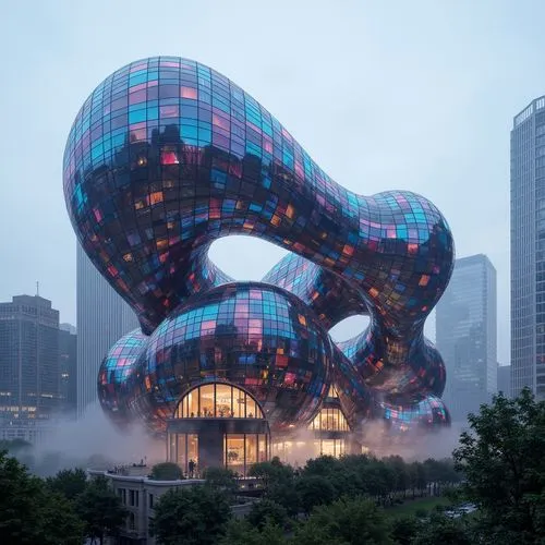 futuristic art museum,futuristic architecture,chengdu,morphosis,guangzhou,glass building,giant soap bubble,safdie,hangzhou,zhangzhou,chongqing,arcology,tianjin,shenzhen,futuroscope,harbin,heatherwick,dongdaemun,steel sculpture,megastructure