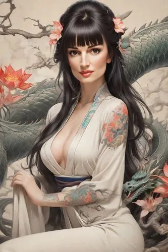 oriental princess,oriental girl,geisha,oriental painting,cheongsam,geisha girl,Photography,Realistic