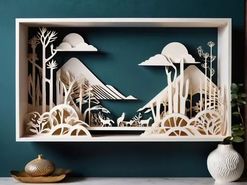 mushroom landscape,frame border illustration,framed paper,art deco frame,botanical frame,frame illustration,floral and bird frame,paper art,floral silhouette frame,bird frame,gold foil art deco frame,palm silhouettes,tropical bird climber,nursery decoration,watercolour frame,silhouette art,forest landscape,forest background,mountain scene,bird painting,Unique,Paper Cuts,Paper Cuts 10