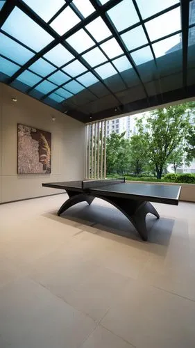 The upper roof is made of glass,conference table,zen garden,mies,minotti,japanese zen garden,kimbell,oticon,breuer,landscape design sydney,futuristic art museum,floor fountain,landscape designers sydn