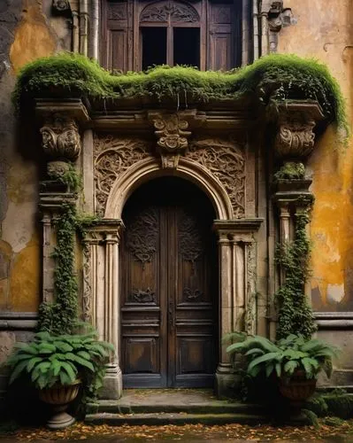 garden door,old door,portal,doorway,doorways,front door,church door,creepy doorway,entrada,puerta,the door,barretos,the threshold of the house,wooden door,puertas,villa balbianello,doors,ancient house,old architecture,entranceway,Illustration,American Style,American Style 14