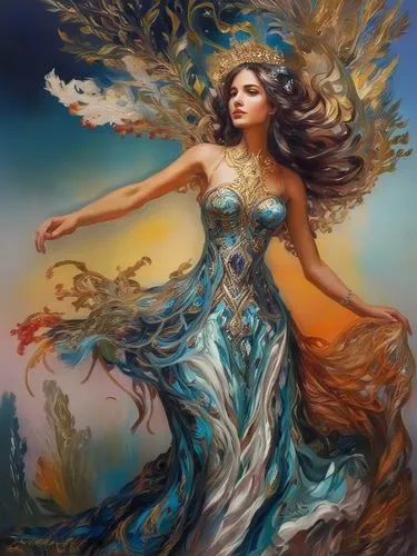 fantasy art,the wind from the sea,faerie,wind wave,fantasy picture,faery,fairy queen,little girl in wind,celtic woman,fantasy woman,fantasy portrait,blue enchantress,dryad,world digital painting,wind 