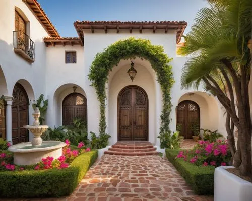 palmilla,santa barbara,hacienda,entryway,spanish tile,entryways,courtyards,courtyard,patios,doorways,montecito,casa,beautiful home,archways,patio,stucco wall,mizner,the threshold of the house,front door,front porch,Photography,Fashion Photography,Fashion Photography 10