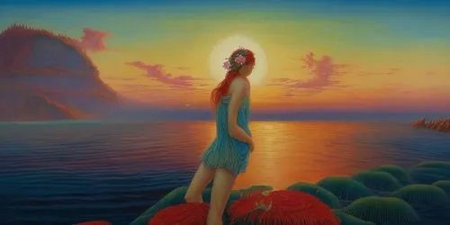 surrealism,dali,mermaid background,el salvador dali,surrealistic,sea breeze,el mar,girl in a long,sea landscape,red sea,morning illusion,aphrodite's rock,yogananda,girl on the dune,exploration of the sea,rusalka,carol colman,sun salutation,woman thinking,sea fantasy,Illustration,Paper based,Paper Based 04