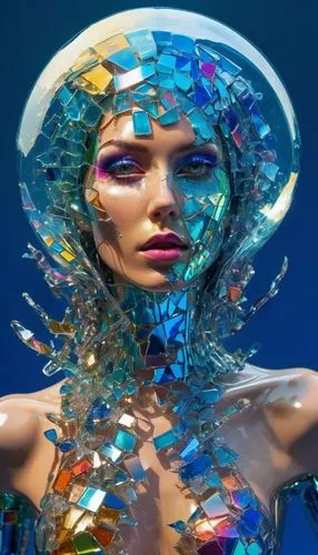 aquaria,naiad,the sea maid,merfolk,water pearls,amphitrite,under water,semiprecious,hirst,under the water,fathom,colorful glass,sirena,water nymph,mermaid,immersed,naiads,plastique,bjork,aquacultural,Conceptual Art,Oil color,Oil Color 23