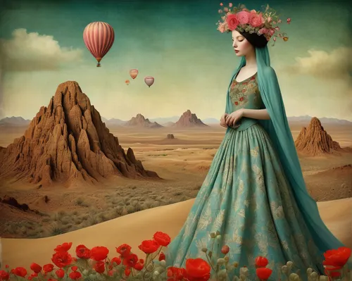 desert flower,flowerful desert,landscape rose,desert rose,girl on the dune,opium poppies,secret garden of venus,desert landscape,way of the roses,sky rose,dry bloom,fantasy art,blue moon rose,free land-rose,poppy fields,blooming field,capture desert,surrealistic,lily of the desert,cosmos field,Illustration,Realistic Fantasy,Realistic Fantasy 35