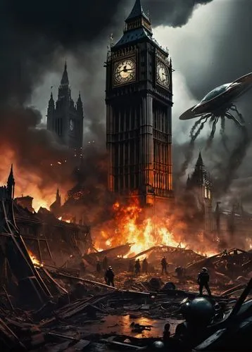 britain,big ben,the storm of the invasion,apocalyptic,brexit,the eleventh hour,united kingdom,second world war,apocalypse,armageddon,first world war,the end of the world,world war,world war 1,end of the world,london,primeval times,city of london,great britain,waterloo,Illustration,Black and White,Black and White 10