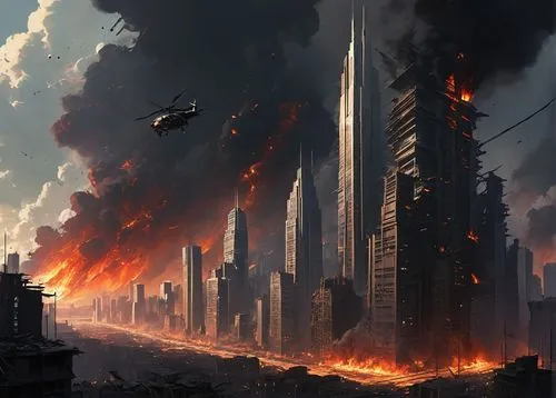 destroyed city,apocalyptic,post-apocalyptic landscape,coruscant,jablonsky,post apocalyptic,Conceptual Art,Fantasy,Fantasy 10