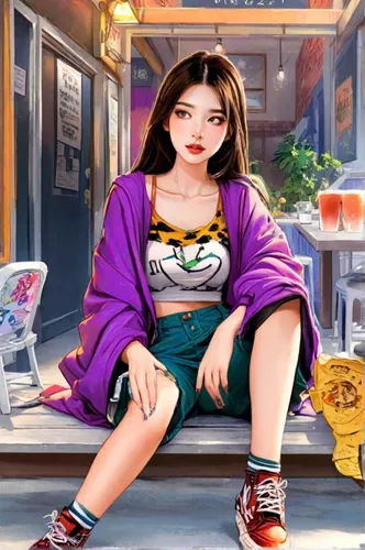 anime japanese clothing,retro girl,world digital painting,girl with cereal bowl,hong,phuquy,asian woman,rosa ' amber cover,mari makinami,girl sitting,daphne,retro woman,mulan,busan night scene,wu,libr