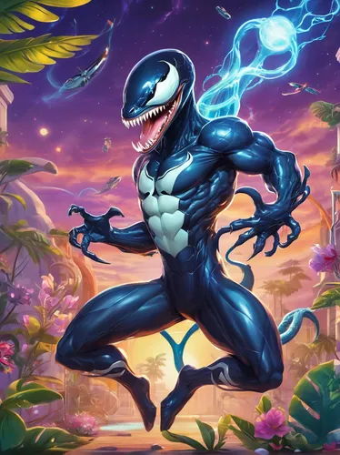 venom,orca,dolphin-afalina,merman,dolphin background,sea devil,venomous,killer whale,dolphin rider,cuthulu,manta,marine reptile,porpoise,road dolphin,cartilaginous fish,sea man,cobra,marine mammal,ori-pei,requiem shark,Illustration,Japanese style,Japanese Style 19