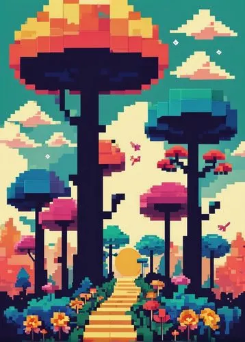 mushroom landscape,mushroom island,pixel art,mushrooms,toadstools,forest mushroom,toadstool,forest mushrooms,mushroom,tree mushroom,yellow mushroom,cloud mushroom,mushroom type,pixel cells,cartoon forest,retro styled,bird kingdom,retro flowers,pixel,mushroom cloud,Unique,Paper Cuts,Paper Cuts 05