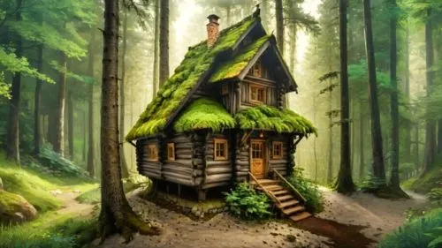 a small hut with a mossy roof and stairs,house in the forest,forest house,fairy house,tree house,treehouses,little house,small house,wooden house,small cabin,tree house hotel,greenhut,treehouse,log ho