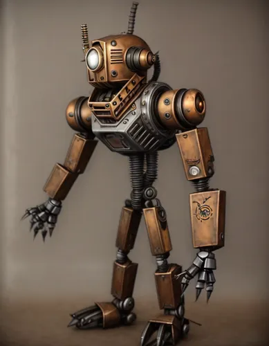 minibot,scrap sculpture,mech,military robot,bot,industrial robot,robot,droid,scrap collector,robotic,robotics,danbo,mechanical,metal figure,bolt-004,mecha,steampunk,metal rust,c-3po,tau