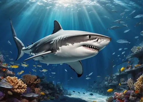 carcharodon,requin,great white shark,megalodon,temposhark,underwater background,macrocephalus,carcharhinus,nekton,leptocephalus,shark,tigershark,mayshark,sea animals,ijaws,underwater world,houndshark,whitetip,tiburones,sea animal,Conceptual Art,Fantasy,Fantasy 23