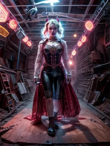 harley quinn,queen of hearts,scarlet witch,steampunk,harley,femme fatale,transistor,cosplay image,ringmaster,metropolis,cyberpunk,madonna,the enchantress,vampire woman,super heroine,streampunk,fantasy woman,sci fi,evil woman,digital compositing