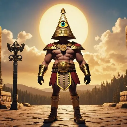 Bill Cipher (Gravity Falls) as a Gladiator,osirian,auriongold,goldar,powerslave,sutekh,anubis,horus,pharoah,vamana,akhnaten,heimdall,megalon,heruka,turion,cyrax,sotha,pharaonic,serpentor,mahadeva,sun 