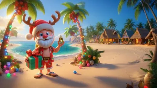 santa claus at beach,christmas on beach,christmasbackground,christmas background,christmas trailer,christmas wallpaper,elf,christmas island,reindeer,north pole,madagascan,julkipli,santa's village,rudolph,luau,reindeers,reindeer from santa claus,santa claus with reindeer,natal,elves