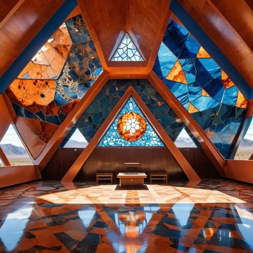 kaleidoscape,arcosanti,kaleidoscope,kaleidoscopic,kaleidoscope art,christ chapel,hall of nations,kaleidoscopes,lotus temple,hasinai,ufo interior,hall roof,glass pyramid,lobby,kaust,geometrics,ismaili,atrium,the center of symmetry,dymaxion,Photography,General,Realistic