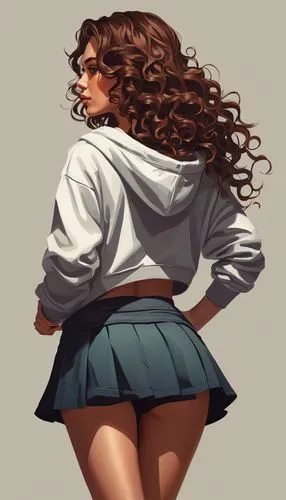 school skirt,miniskirts,miniskirted,miniskirt,skirts,bermudas,fujiko,white skirt,bloomers,butts,zettai,gluteal,skirt,girl from behind,skirted,hotpants,undershorts,sailor,study,digital painting,Conceptual Art,Fantasy,Fantasy 15