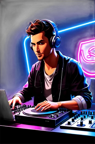 dj,vinai,synth,coder,vector art,robbert,frankmusik,vector illustration,djn,hardwell,neon light,anirudh,edit icon,atrak,neon lights,synthy,torkan,djing,synthesizer,synths,Illustration,American Style,American Style 13