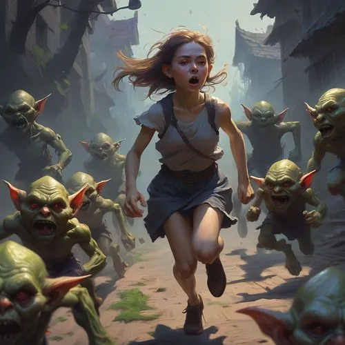 goblins,hobgoblins,halflings,goblin,halfling,pygmies,kobolds,sci fiction illustration,scandia gnomes,outworld,orcs,game art,ogress,gobbo,little girl running,dagobah,townsfolk,game illustration,ogres,smugglers,Conceptual Art,Fantasy,Fantasy 01