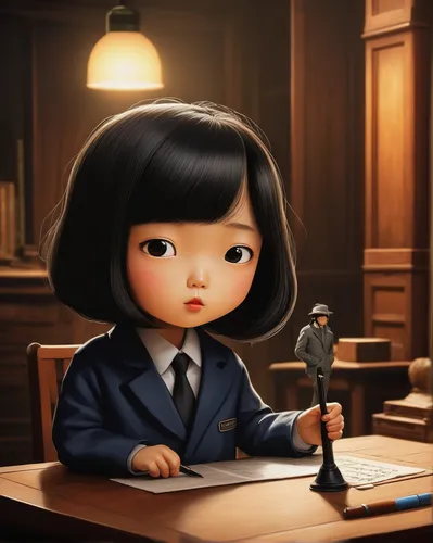 attorney,gavel,lawyer,cute cartoon character,barrister,business girl,businesswoman,notary,sci fiction illustration,business woman,girl studying,blur office background,secretary,cute cartoon image,night administrator,receptionist,civil servant,animated cartoon,tutor,kids illustration,Illustration,Abstract Fantasy,Abstract Fantasy 22