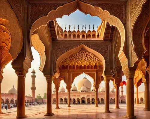 shahi mosque,bikaner,marrakesh,agra,islamic architectural,meknes,after the ud-daula-the mausoleum,inde,alcazar of seville,medinah,mihrab,persian architecture,mosques,islamic lamps,agrabah,marrakech,imambara,jaisalmer,moorish,qutub,Art,Classical Oil Painting,Classical Oil Painting 11