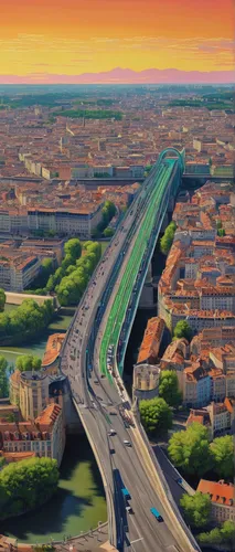 city highway,overpass,freeway,expressway,bordeaux,roads,sweeping viaduct,interstate,infrastructure,highway bridge,toulouse,n1 route,bridge new europe,reims,viaduct,vanishing point,flyover,highway,autobahn,bottleneck,Illustration,Retro,Retro 16