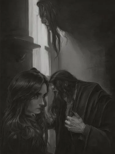 gothic portrait,visitation,norns,mourners,ravenloft,simione,ermione,oscuro,dark gothic mood,heorot,garamantes,severus,adoration,seregil,sabriel,the long-hair cutter,magdalene,melian,tangere,elenore,Art sketch,Art sketch,Traditional