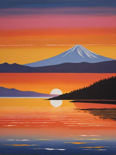 fuji,mount fuji,mt fuji,fuji mountain,kamchatka,japan landscape,shizuoka prefecture,volcanic landscape,llanquihue lake,fujiyama,hokkaido,mount hood,shirakami-sanchi,japanese mountains,tongariro,rainier,lake tanuki,landscape red,mountain sunrise,shasta,Conceptual Art,Oil color,Oil Color 13