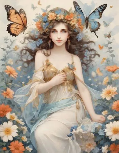 faerie,butterfly background,ulysses butterfly,diwata,faery,julia butterfly,butterflies,flower fairy,fairy queen,butterfly floral,fairie,morphos,viveros,butterfly,hesperides,white butterflies,isolated butterfly,persephone,blue butterflies,ostara,Digital Art,Classicism