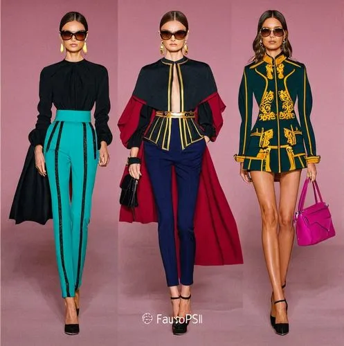 three models in bright colored clothing from the front and back,marni,edun,carven,siriano,moschini,ghesquiere,Photography,Fashion Photography,Fashion Photography 14