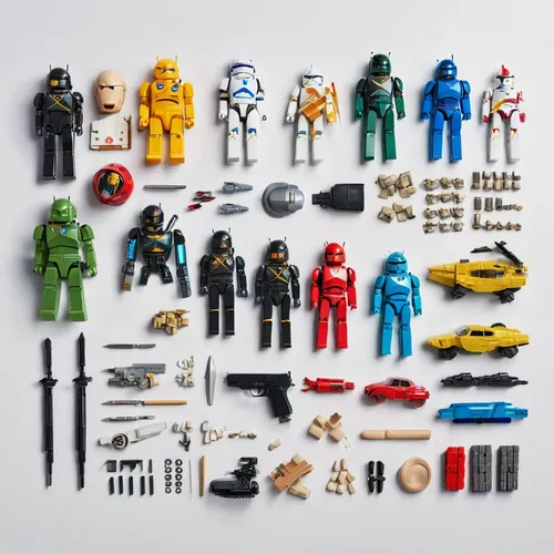 Write a thrilling action scene involving Peter battling an army of androids.,vintage toys,collectible action figures,construction toys,toy photos,wooden toys,tin toys,from lego pieces,construction set