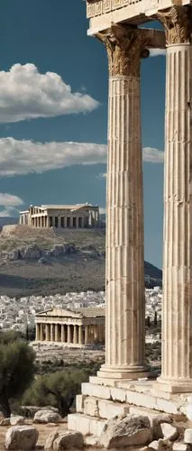 acropolis,erechtheion,akropolis,greek temple,erechtheus,the parthenon,parthenon,segesta,laodicea,hellas,doric columns,pergamum,panathenaic,dougga,hierapolis,temple of hercules,atenas,athenian,pergamon,athens,Conceptual Art,Fantasy,Fantasy 33