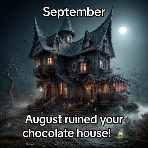 september,witch house,haunted house,september 1,halloweenchallenge,the haunted house,october,witch's house,september 28,october 1,between the months cancer,creepy house,house,halloween and horror,spooky,house trailer,candy cauldron,scary,chocolate crisp happen,treat