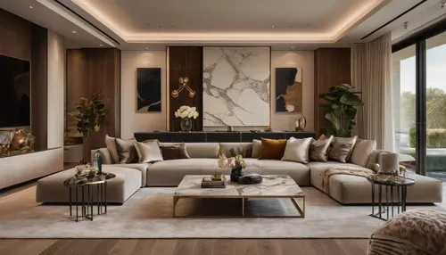 Modern luxury home interior design in American locations blends sophistication with comfort, embodying contemporary elegance. Clean lines, neutral palettes, and premium materials like marble, quartz, 