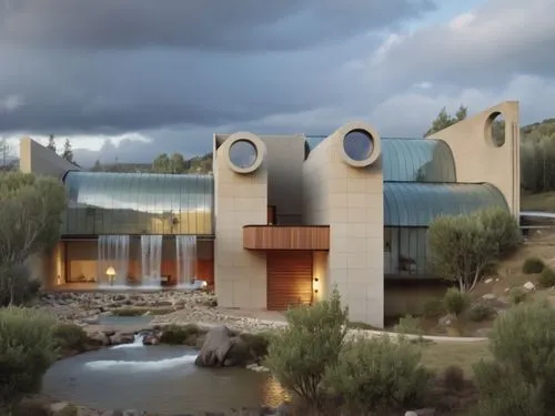 arcosanti,dunes house,modern architecture,futuristic architecture,earthship,modern house,mid century house,cubic house,goetheanum,mid century modern,cube house,phototherapeutics,cube stilt houses,futuristic art museum,corten steel,seidler,archidaily,aqua studio,ecovillages,3d rendering