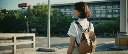 the girl at the station,blue jasmine,japanese woman,girl walking away,woman walking,busstop,two meters,bus stop,travel woman,shoulder bag,seoul,city ​​portrait,subway station,bus station,suitcase,girl in a long,mari makinami,video film,train platform,woman holding a smartphone,Photography,Documentary Photography,Documentary Photography 02