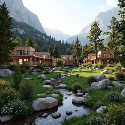 house in the mountains,alpine village,house in mountains,home landscape,salt meadow landscape,alpine landscape,mountain settlement,oberland,landscape background,mountain village,alpine meadow,the cabin in the mountains,meadow landscape,world digital painting,chalet,alpine meadows,mountain meadow,rivendell,idyllic,mountain valley