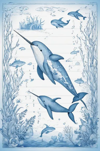 Compose a heartwarming children's poem about a narwhal and its magical undersea friends.,common dolphins,bottlenose dolphins,oceanic dolphins,dolphin background,forage fish,common bottlenose dolphin,b