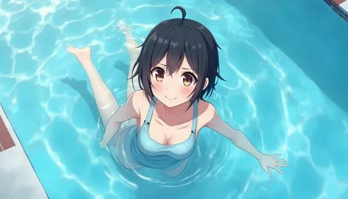 azusa nakano k-on,tamako,azusa,yuu,kumin,swimmable