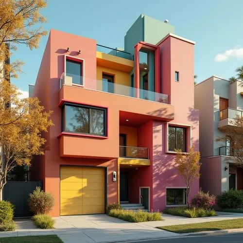 townhomes,colorful facade,cubic house,duplexes,townhome,rowhouses,multifamily,suburbanized,townhouses,cohousing,townhouse,rowhouse,modern architecture,3d rendering,apartment house,apartment building,cantilevers,quadruplex,blocks of houses,houses clipart,Photography,General,Realistic