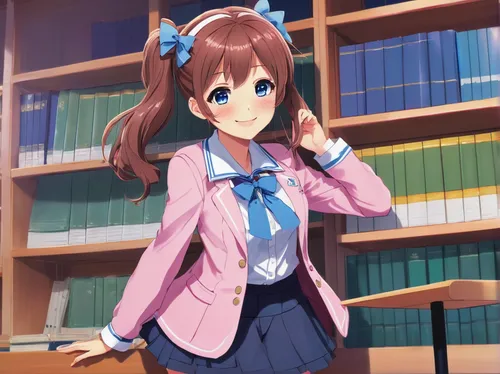 yui hirasawa k-on,mikuru asahina,miku maekawa,azusa nakano k-on,tsumugi kotobuki k-on,cocoa,honmei choco,miku,maya,honolulu,school uniform,cpu,anime japanese clothing,girl studying,librarian,haruhi suzumiya sos brigade,cyan,koto,sitting on a chair,school clothes,Illustration,Paper based,Paper Based 21