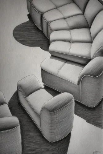 sofas,a pencil drawing of two couches and a chair,sillon,armchair,natuzzi,wing chair,sofas,recliners,Design Sketch,Design Sketch,Pencil