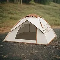 a tent pitched on the ground in the woods,roof tent,camping tents,tent camping,tent,fishing tent,camping tipi,camping equipment,tent tops,large tent,tents,tenda,indian tent,campire,tent at woolly holl