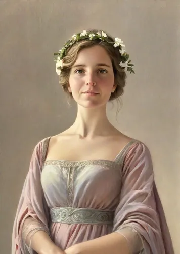 portrait of a girl,girl in a wreath,young woman,portrait of a woman,vintage female portrait,marguerite,jane austen,girl in flowers,girl with cloth,diademhäher,girl in a long dress,young girl,lilian gish - female,milkmaid,woman portrait,young lady,la violetta,holding flowers,girl in cloth,girl picking flowers