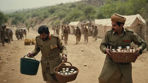 Pakistan Army Shooting at Boarder and one person sell tea in war zone while hold his 2 baskets which are full of cups and tea,coffee donation,indian filter coffee,fetching water,afghani,forced labour,