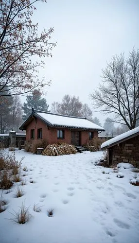 korean village snow,winter house,korean folk village,homeplace,ifrane,snowy landscape