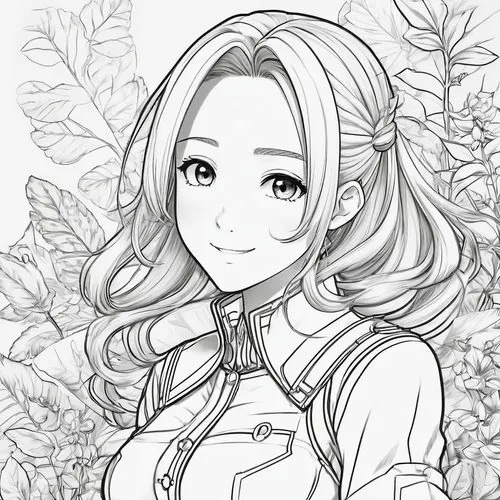 orihime,lineart,wisteria,miriya,florina,valentine line art,Illustration,Japanese style,Japanese Style 01