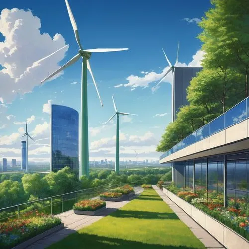 greentech,cleantech,renewable,ecotopia,futuristic landscape,renewable energy,wind park,environment,renewable enegy,green energy,greenhouse effect,ecotech,fields of wind turbines,roof landscape,skyreach,urbanworld,renewables,solarcity,greenhouses,skyways,Art,Classical Oil Painting,Classical Oil Painting 27